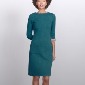 Boden Teal Textured Knit Sheath Dress